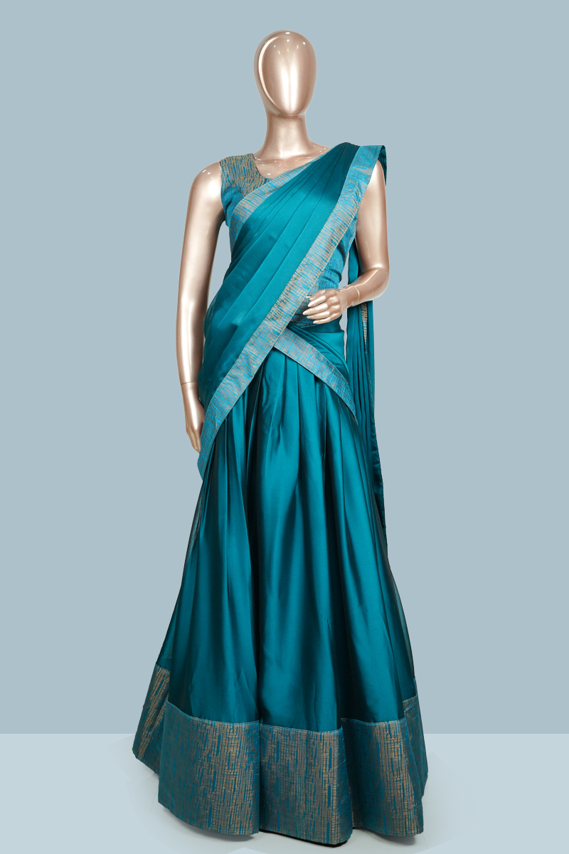 colour combination with peacock blue dress Peacock Blue Round Neckline Dress Mehr By Pretty