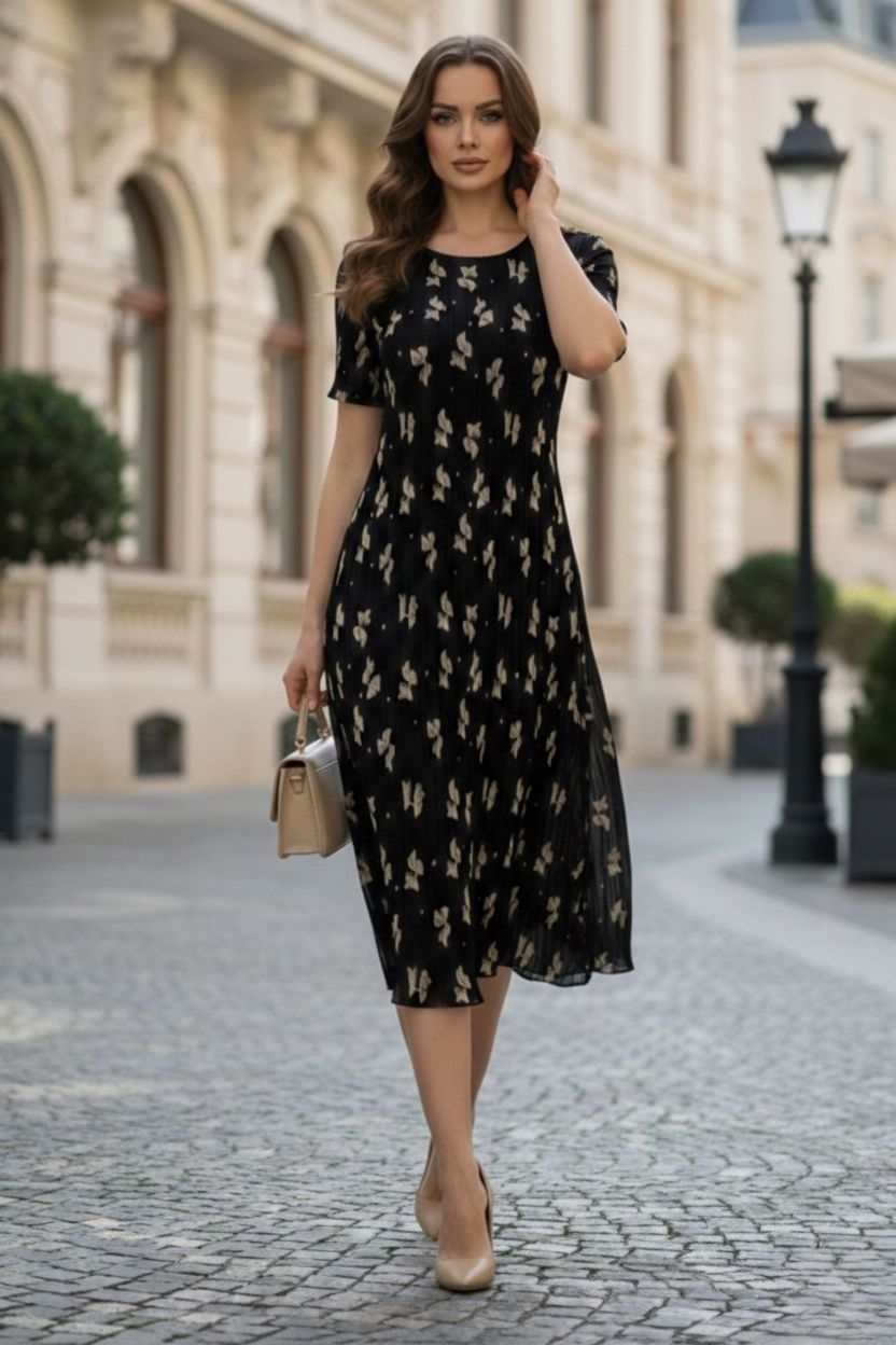 black dress korean style Western Frock sku_353547